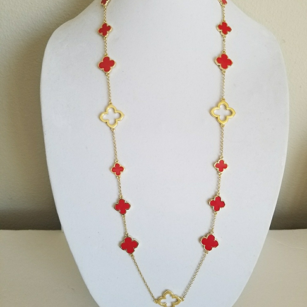 Brand new clover necklace, red four leaf clover - Picture 7 of 7